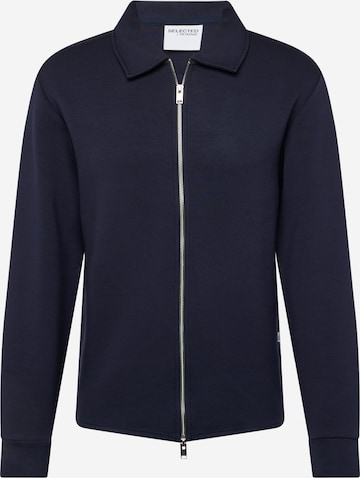SELECTED Zip-Up Hoodie in Blue: front