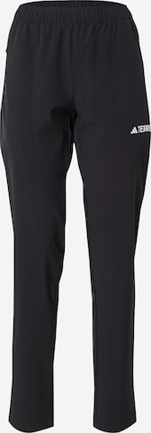 ADIDAS TERREX Slim fit Outdoor Pants 'Essentials' in Black: front